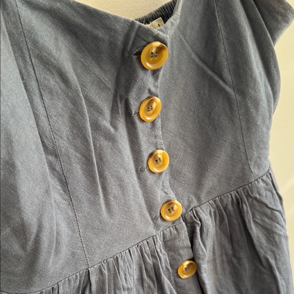 Mod Ref Blue Button Midi Dress - image 3